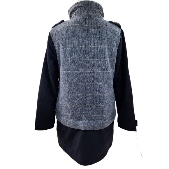 PrAna NWT Caprise Herringbone Gravel Black / Gray Jacket Coat Convertible Medium - Picture 5 of 12